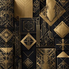 Art Deco: Design a luxurious Art Deco stationery collection featuring gold foil, geometric shapes, and elegant symmetry.