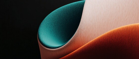 Abstract Teal Orange Beige Swirl Texture Background