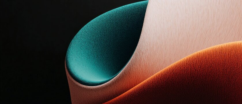 Abstract Teal  Orange   Beige Swirl Texture Background