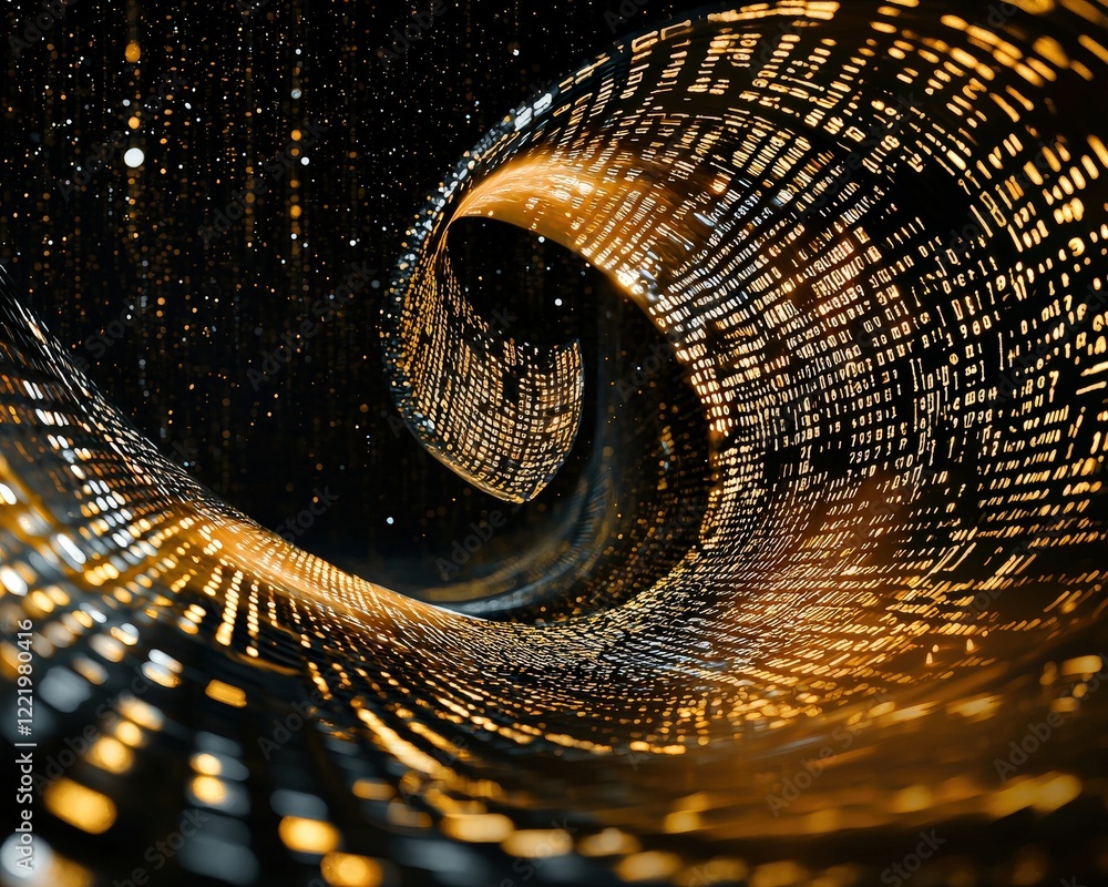 Poster abstract wave of sudoku puzzles merging into a creative center of light