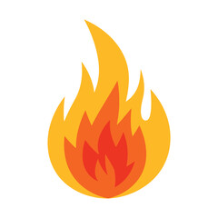Fire flame icon vector illustration. Simple and bold flame design, ideal for hot, energy, or burning.
