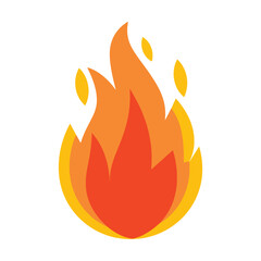Fire flame icon vector illustration. Simple and bold flame design, ideal for hot, energy, or burning themed graphics.