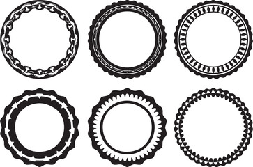 Circle decorative border round frame. Ornament template porcelain decor, abstract ornamental design to reuse. Trendy modern style for printing on paper and textiles.