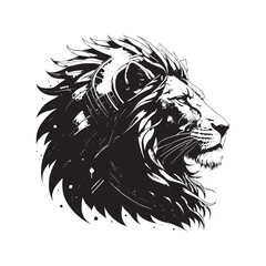 sports-logo-silhouette-style-image-of-a-futuristic-lion head