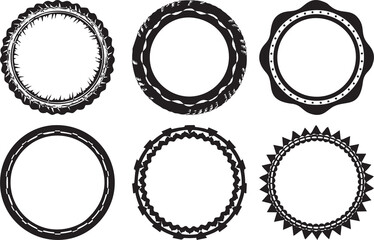 Circle decorative border round frame. Ornament template porcelain decor, abstract ornamental design to reuse. Trendy modern style for printing on paper and textiles.