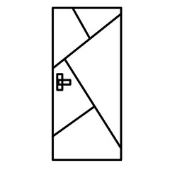 Black and White Furniture Households Interior Minimalis Door Icon