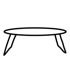 Black and White Furniture Households Interior Round Table Icon