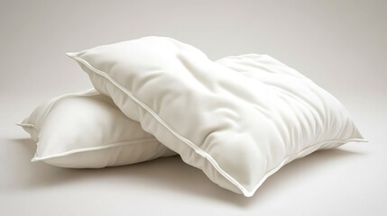 Two white pillows on a plain background, restful sleep concept
