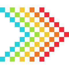 8 bit Arrow. Arrow Pixel. Checkered patterns 