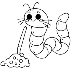 Coloring book page for adult. Underwater seabed with algae and corals, line art design and fish.