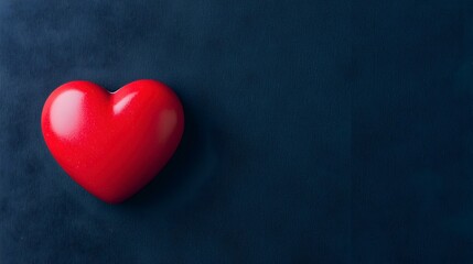 Vibrant Red Heart on Dark Background