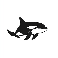Obraz premium A stylized black and white orca silhouette illustration