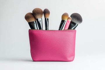 Pink Makeup Brush Case, Professional Cosmetic Tools, Beauty Kit