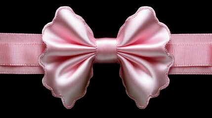 Elegant Pink Satin Bow on Ribbon