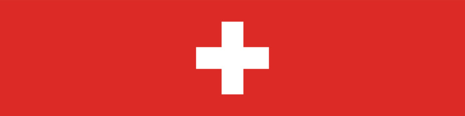 Obraz premium Switzerland flag long banner digital vector illustration
