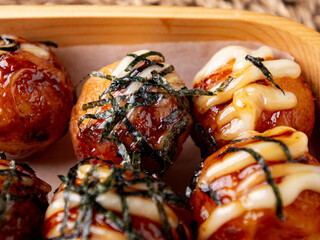 Takoyaki Crispy Octopus Balls Japanese Street Food and Snacks.