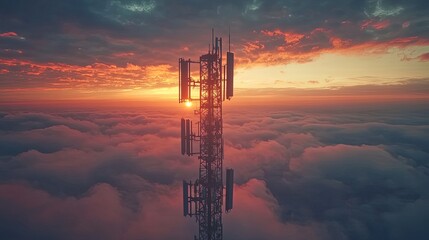 Telecommunication tower with cellular network antenna