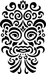 Tribal face ornament pattern