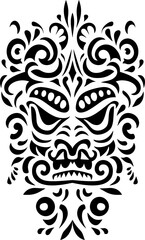 Fototapeta premium Tribal face ornament pattern