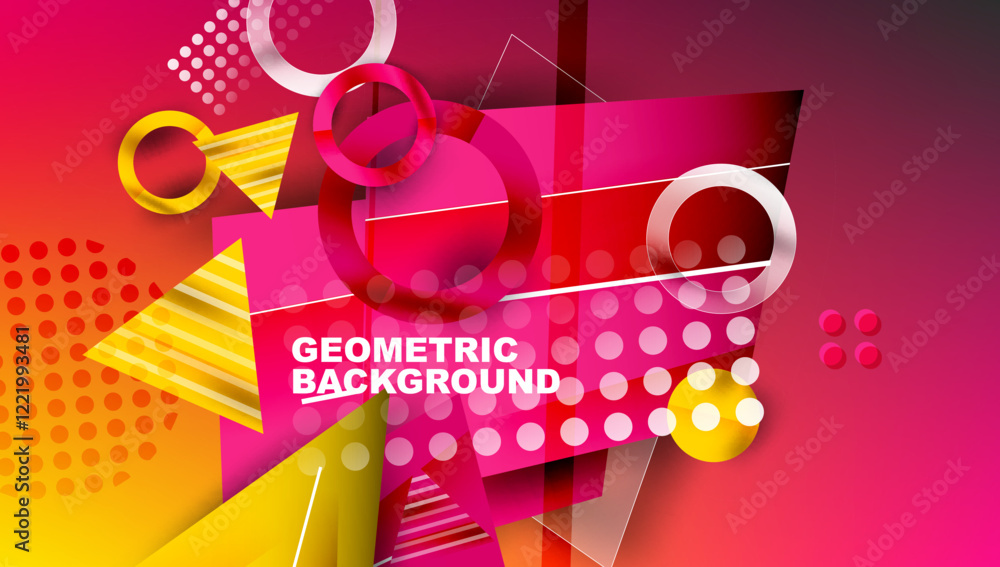 Poster creative triangles and circles composition