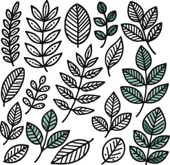 Seamless pattern with leaves