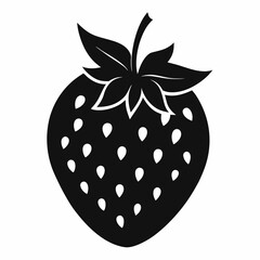 Strawberry Silhouette Vector Art