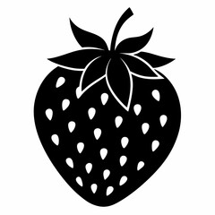 Strawberry Silhouette Vector Art