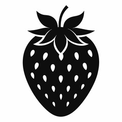 Strawberry Silhouette Vector Art