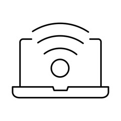 Laptop Line Editable Stroke Icon. PC, Computer Functions, Settings, Technology, Security, Shopping, Wallet, Marketing, Promotion, Communication Collection Vector Illustration.