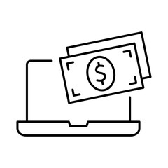 Laptop Line Editable Stroke Icon. PC, Computer Functions, Settings, Technology, Security, Shopping, Wallet, Marketing, Promotion, Communication Collection Vector Illustration.