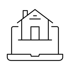 Laptop Line Editable Stroke Icon. PC, Computer Functions, Settings, Technology, Security, Shopping, Wallet, Marketing, Promotion, Communication Collection Vector Illustration.