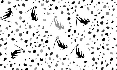 Obraz premium Abstract seamless pattern with female football symbols. Creative leopard backdrop. Illustration on transparent background
