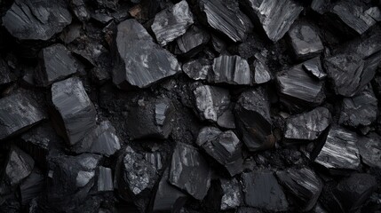 Dark coal pile texture background, mining industry, energy resource