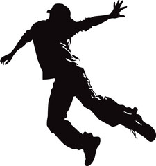 Hiphop dance pose silhouette