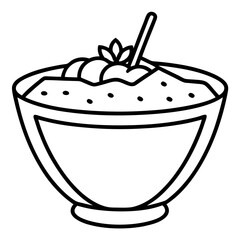 Smoothie Bowl Line Drawing Graphic