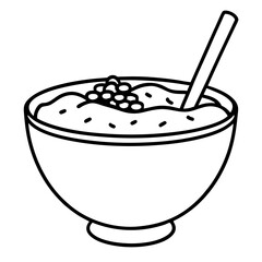 Smoothie Bowl Line Drawing Graphic