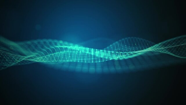 Digital wave big data flow, Technology data network connected with the dots, Technology blockchain connection ideas for futuristic, Motion 4K resolution.