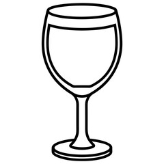 Simple Wine Glass Line Art