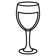 Simple Wine Glass Line Art