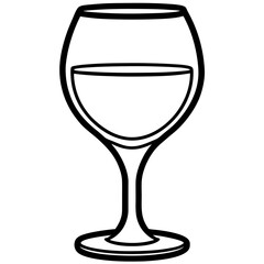 Simple Wine Glass Line Art