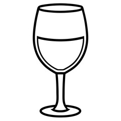 Simple Wine Glass Line Art