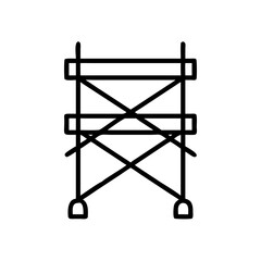 Scaffolding icon in black and white outline style