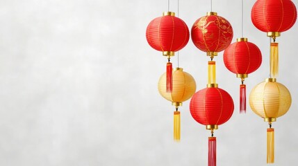 Red and Gold Lanterns Festive Background
