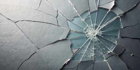 Broken glass effect image for business use highlighting damage and fragility with dark background