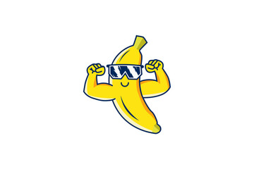 Cool Banana Logo with Glasses