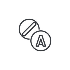 Aspirin pills line icon