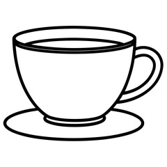 Simple Tea Cup Linework Art