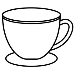 Simple Tea Cup Linework Art