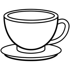 Simple Tea Cup Linework Art