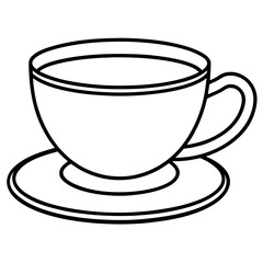 Simple Tea Cup Linework Art